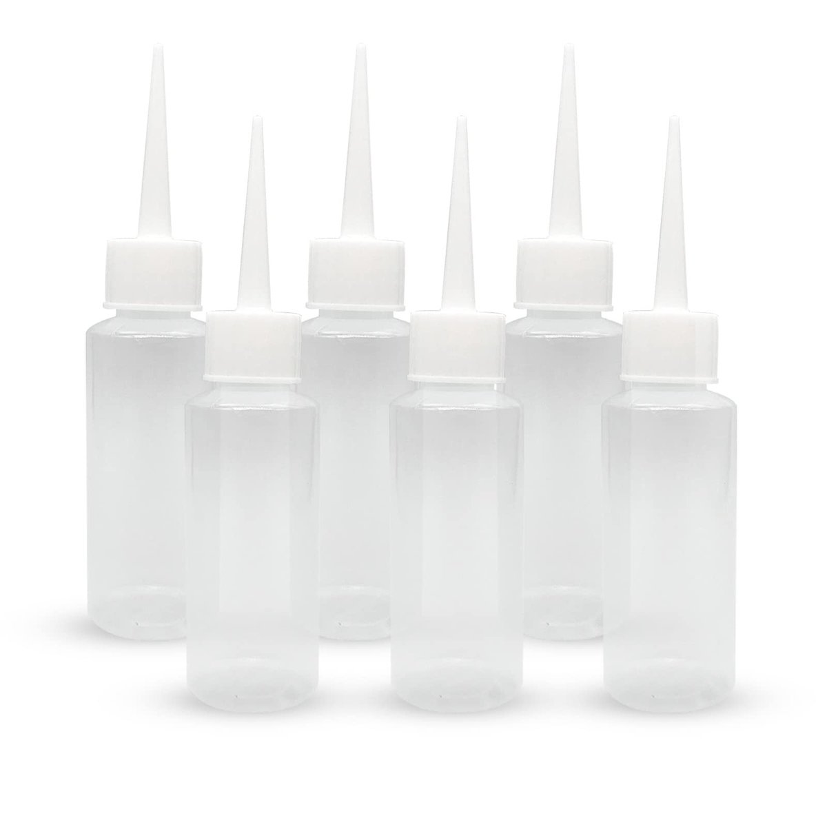 BlingKingdom 6-Pack 50ml Squeeze Applicator Bottles – Precision Plastic Glue Bottles for Hair Salon, Paint Art, Crafts, and Liquids - görsel 1