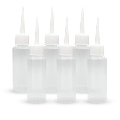 BlingKingdom 6-Pack 50ml Squeeze Applicator Bottles – Precision Plastic Glue Bottles for Hair Salon, Paint Art, Crafts, and Liquids