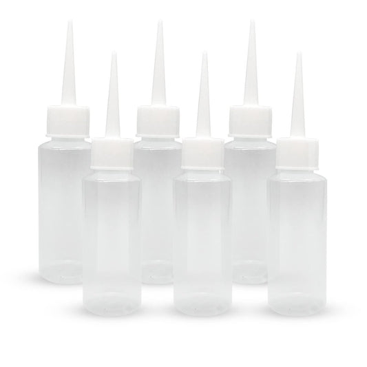 BlingKingdom 6-Pack 50ml Squeeze Applicator Bottles – Precision Plastic Glue Bottles for Hair Salon, Paint Art, Crafts, and Liquids