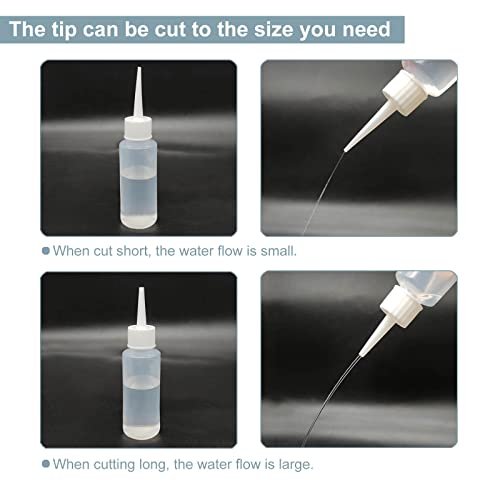 BlingKingdom 6-Pack 50ml Squeeze Applicator Bottles – Precision Plastic Glue Bottles for Hair Salon, Paint Art, Crafts, and Liquids - görsel 8
