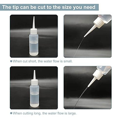BlingKingdom 6-Pack 50ml Squeeze Applicator Bottles – Precision Plastic Glue Bottles for Hair Salon, Paint Art, Crafts, and Liquids