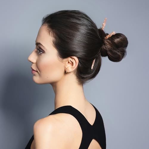 The Hair Edit Marble Pin Up Twists - Slim Hair Pin Sticks with Blush Marble Finish (2 Count) - görsel 8