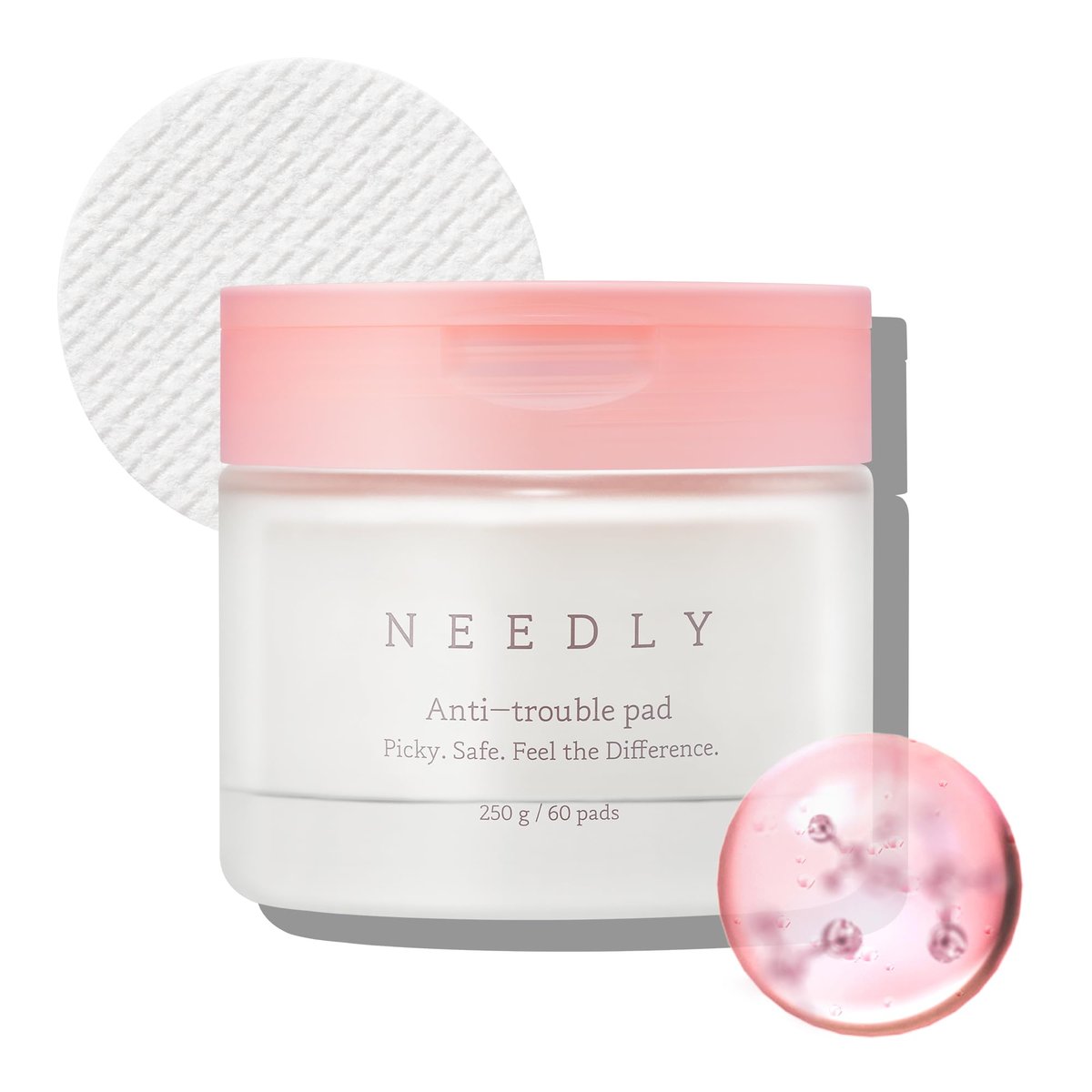 NEEDLY Anti-Trouble Pad - Exfoliating & Sebum Improvement with Quadruple Peeling Complex - 60 Count for Acne-Prone Skin - görsel 2