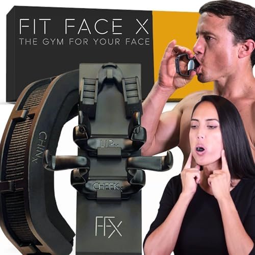 FFX Face Sculpting Gym - 4 Tools Workout Over 60 Face Muscles for Cheeks, Neck, Jowls, Jawline, Lips & Chin - Never Skip Face Day Avelisse