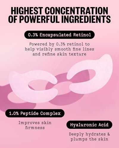 PEACE OUT Retinol Eye Lift Patches – 360° Biocellulose Mask with Encapsulated Retinol, Peptides & Hyaluronic Acid for Fine Lines & Wrinkles (5 Pairs) Avelisse