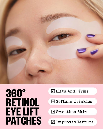 PEACE OUT Retinol Eye Lift Patches – 360° Biocellulose Mask with Encapsulated Retinol, Peptides & Hyaluronic Acid for Fine Lines & Wrinkles (5 Pairs) Avelisse