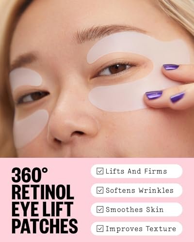 PEACE OUT Retinol Eye Lift Patches – 360° Biocellulose Mask with Encapsulated Retinol, Peptides & Hyaluronic Acid for Fine Lines & Wrinkles (5 Pairs) Avelisse