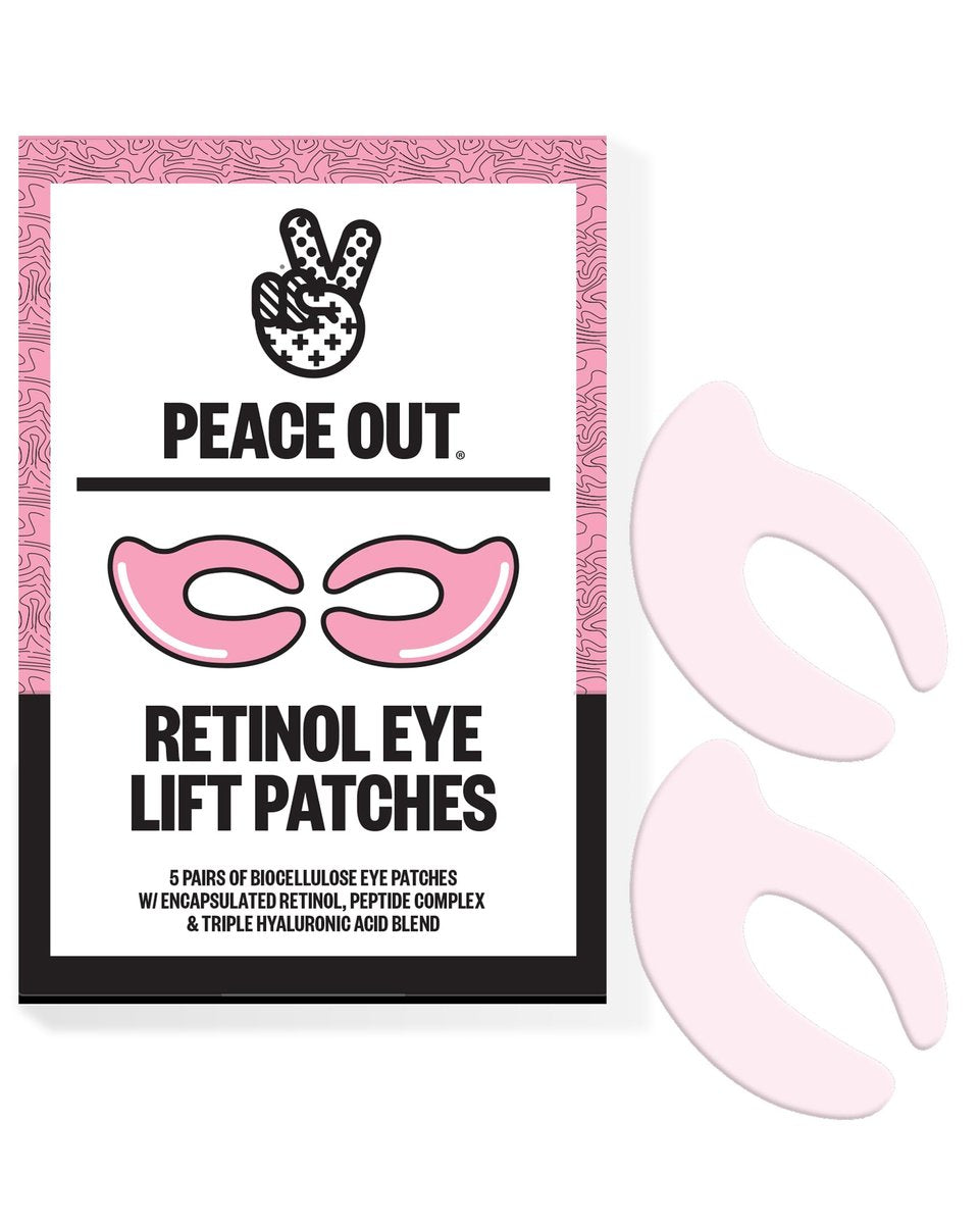 PEACE OUT Retinol Eye Lift Patches – 360° Biocellulose Mask with Encapsulated Retinol, Peptides & Hyaluronic Acid for Fine Lines & Wrinkles (5 Pairs) Avelisse