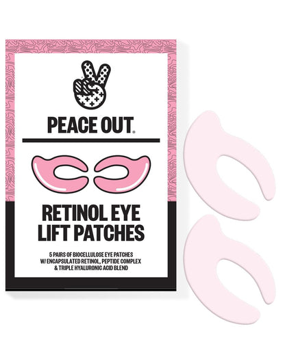 PEACE OUT Retinol Eye Lift Patches – 360° Biocellulose Mask with Encapsulated Retinol, Peptides & Hyaluronic Acid for Fine Lines & Wrinkles (5 Pairs) Avelisse