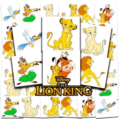 Disney Lion King Temporary Tattoos Party Favors Bundle - 72 Perforated Individual 2" x 2" Tattoos for Kids, Boys, Girls - Lion King Party Supplies - görsel 2
