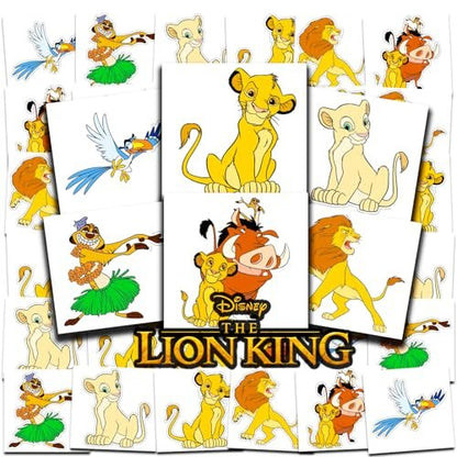 Disney Lion King Temporary Tattoos Party Favors Bundle - 72 Perforated Individual 2" x 2" Tattoos for Kids, Boys, Girls - Lion King Party Supplies