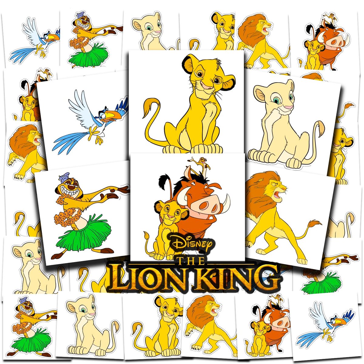 Disney Lion King Temporary Tattoos Party Favors Bundle - 72 Perforated Individual 2" x 2" Tattoos for Kids, Boys, Girls - Lion King Party Supplies - görsel 1
