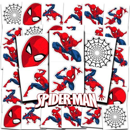 Marvel Spider-Man Temporary Tattoos Party Favors - 72 Count, 2" x 2" Each, for Kids and Boys