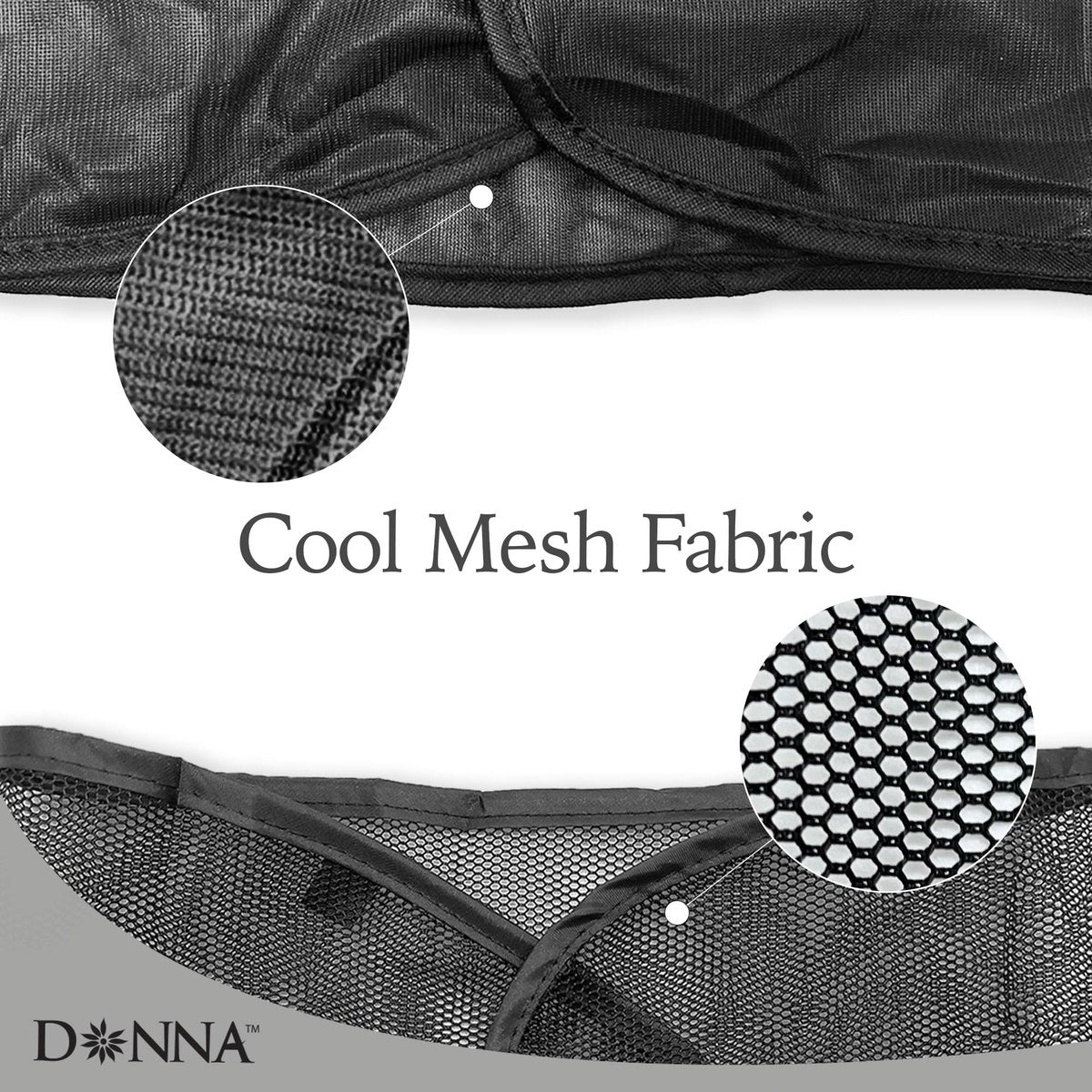DONNA Satin Wrap & Mesh Wrap 2-Piece Set – Breathable Mesh Head and Satin Cap for Pixie Cut, Short Hair, and Everyday Styling (Black, One Size) - görsel 11