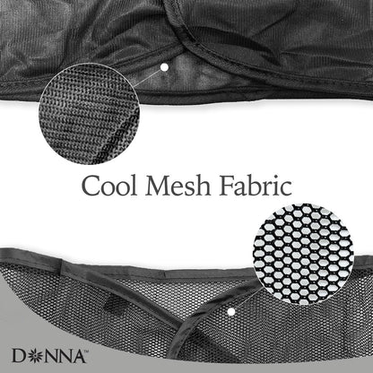 DONNA Satin Wrap & Mesh Wrap 2-Piece Set – Breathable Mesh Head and Satin Cap for Pixie Cut, Short Hair, and Everyday Styling (Black, One Size)
