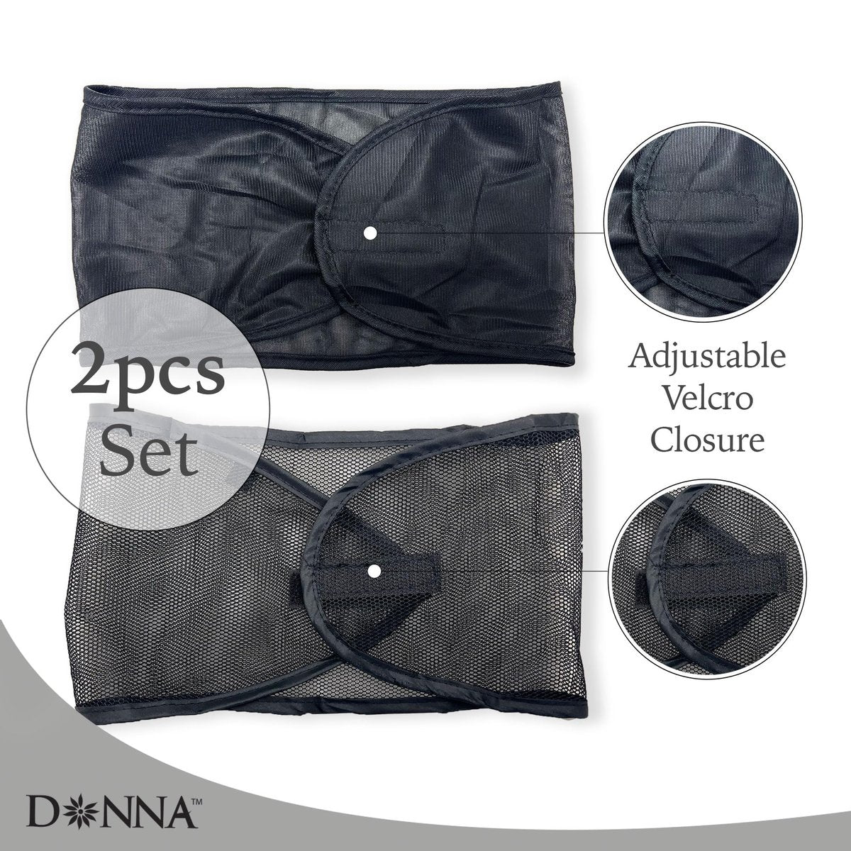DONNA Satin Wrap & Mesh Wrap 2-Piece Set – Breathable Mesh Head and Satin Cap for Pixie Cut, Short Hair, and Everyday Styling (Black, One Size) - görsel 7