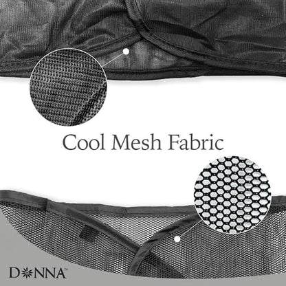 DONNA Satin Wrap & Mesh Wrap 2-Piece Set – Breathable Mesh Head and Satin Cap for Pixie Cut, Short Hair, and Everyday Styling (Black, One Size)