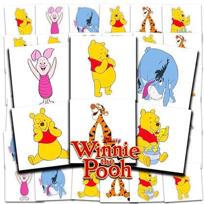 Disney Winnie the Pooh Temporary Tattoos for Kids - 72 Pack Party Favors Bundle