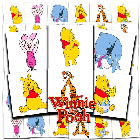 Disney Winnie the Pooh Temporary Tattoos for Kids - 72 Pack Party Favors Bundle