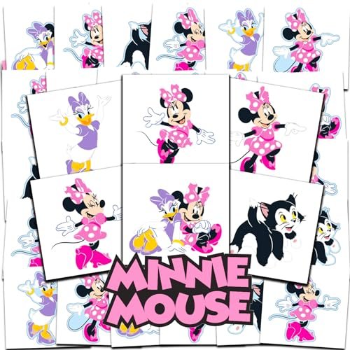 Disney Minnie Mouse Temporary Tattoos Party Favors Bundle – 72 Individual 2" x 2" Tattoos for Kids, Boys, Girls (Minnie Mouse Party Supplies) - görsel 6