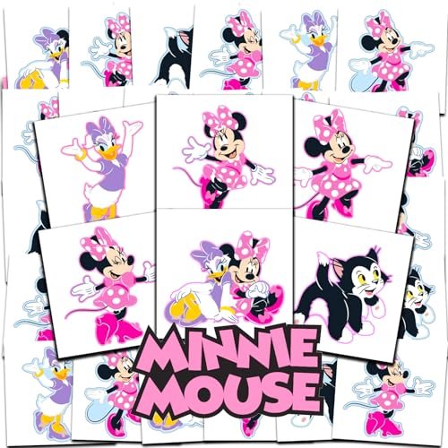 Disney Minnie Mouse Temporary Tattoos Party Favors Bundle – 72 Individual 2" x 2" Tattoos for Kids, Boys, Girls (Minnie Mouse Party Supplies) - görsel 2