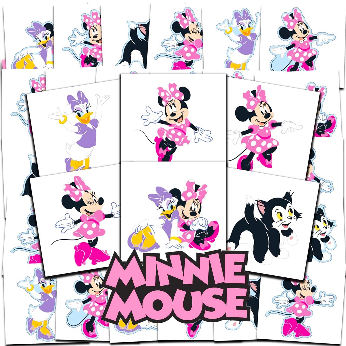 Disney Minnie Mouse Temporary Tattoos Party Favors Bundle – 72 Individual 2" x 2" Tattoos for Kids, Boys, Girls (Minnie Mouse Party Supplies) - görsel 5
