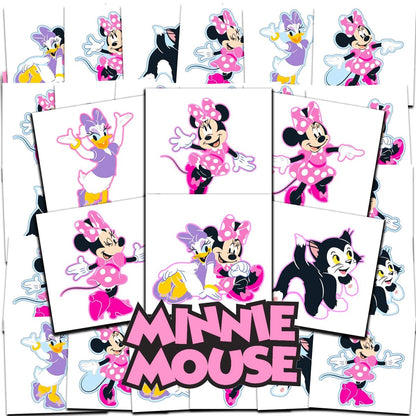 Disney Minnie Mouse Temporary Tattoos Party Favors Bundle – 72 Individual 2" x 2" Tattoos for Kids, Boys, Girls (Minnie Mouse Party Supplies)