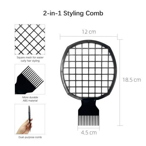 Kootinn 2Pcs Upgraded Twist Combs Hair Sponge Brush for Curls - Dual-Sided, Ergonomic, ABS Material, Lasts Over a Year - görsel 4
