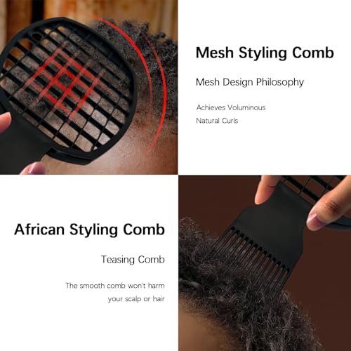 Kootinn 2Pcs Upgraded Twist Combs Hair Sponge Brush for Curls - Dual-Sided, Ergonomic, ABS Material, Lasts Over a Year - görsel 6