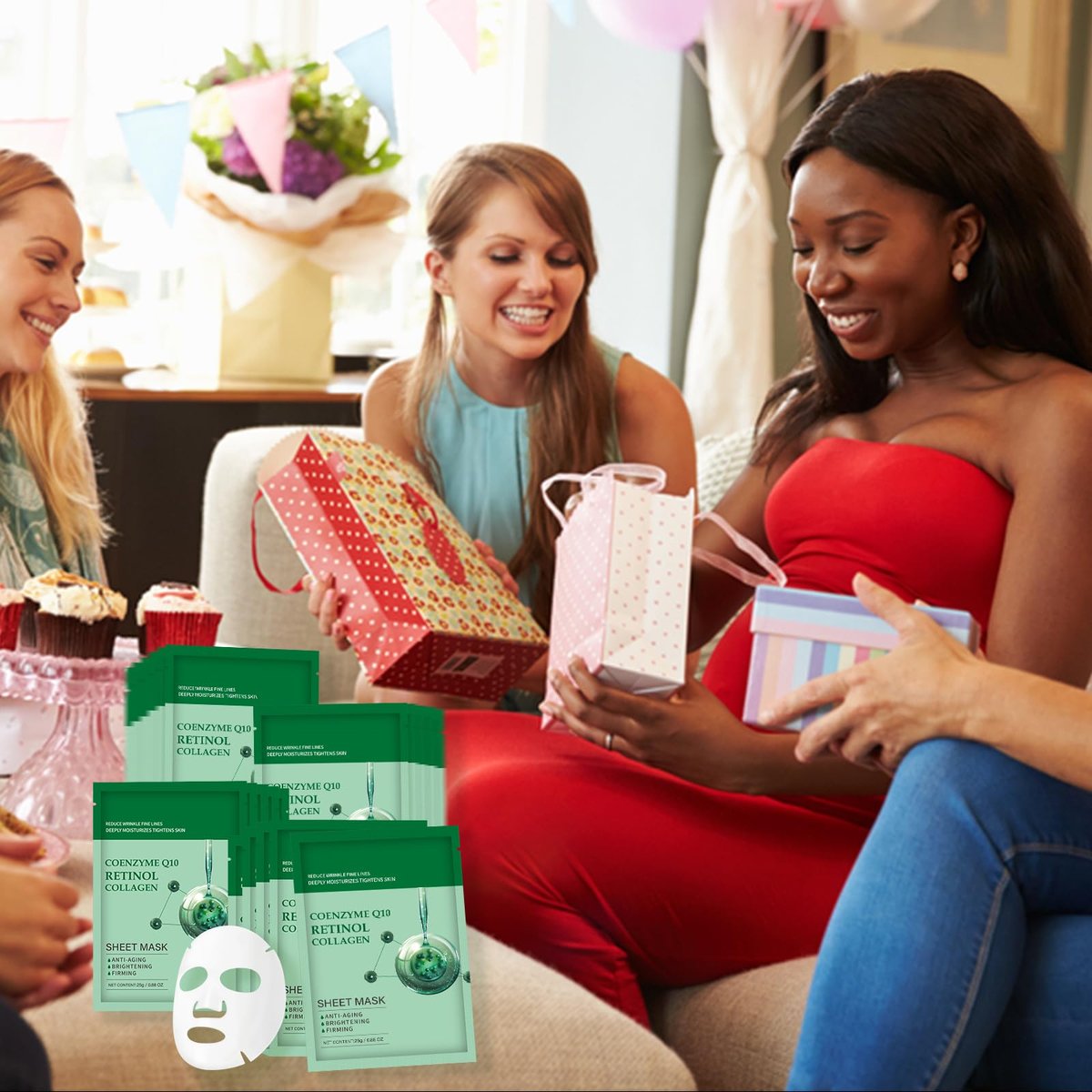YAFUSIPE Collagen Face Sheet Mask Anti Aging Skin Care - 10 Pack with Retinol for Fine Lines, Wrinkles, Moisturizing - görsel 11