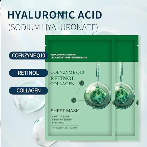 YAFUSIPE Collagen Face Sheet Mask Anti Aging Skin Care - 10 Pack with Retinol for Fine Lines, Wrinkles, Moisturizing - görsel 10