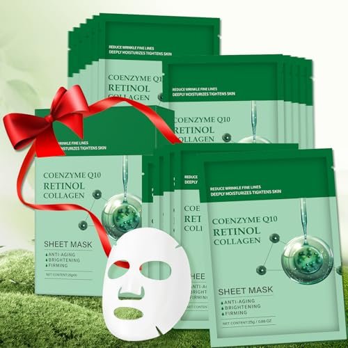 YAFUSIPE Collagen Face Sheet Mask Anti Aging Skin Care - 10 Pack with Retinol for Fine Lines, Wrinkles, Moisturizing - görsel 2
