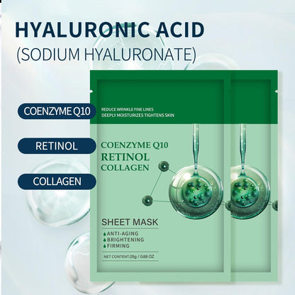 YAFUSIPE Collagen Face Sheet Mask Anti Aging Skin Care - 10 Pack with Retinol for Fine Lines, Wrinkles, Moisturizing