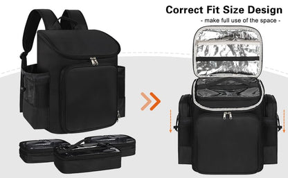 CUBETASTIC Hairstylist Traveling Bag - Large Capacity Barber Travel Backpack with Adjustable Dividers, Professional Hairdresser Bag for Tools & Supplies, Black Nylon Avelisse
