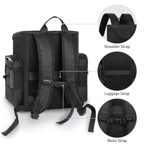 CUBETASTIC Hairstylist Traveling Bag - Large Capacity Barber Travel Backpack with Adjustable Dividers, Professional Hairdresser Bag for Tools & Supplies, Black Nylon Avelisse