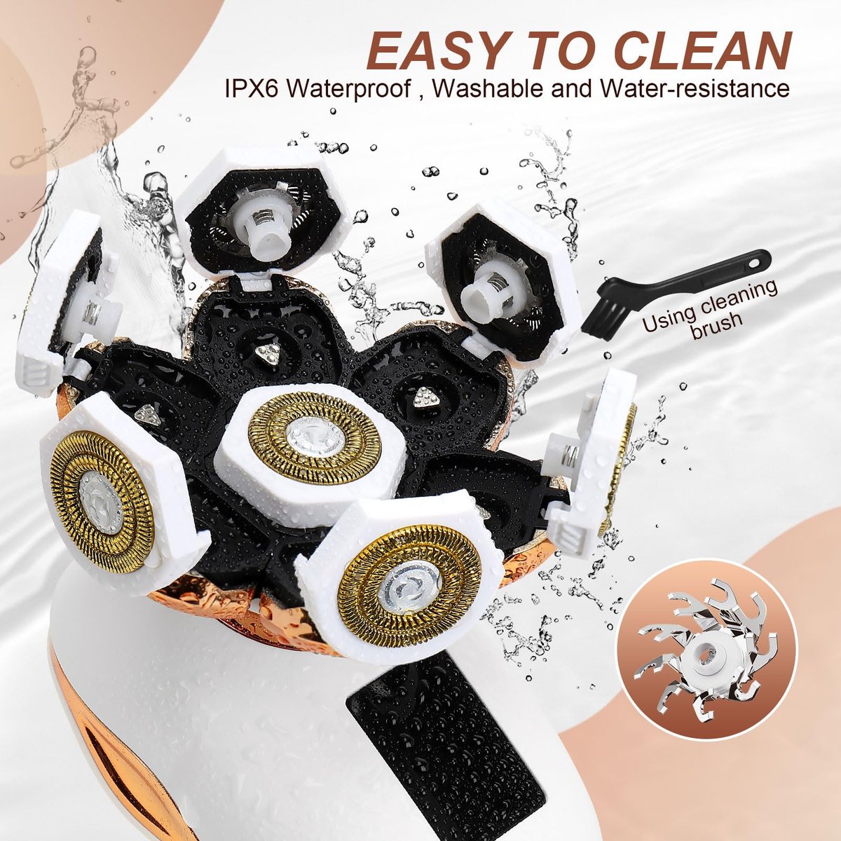 2-in-1 Electric Razors for Women - Wet/Dry 7D Rechargeable Rotary Shaver for Legs, Bikini, Face & Lips - Gentle Hair Removal Kit Avelisse