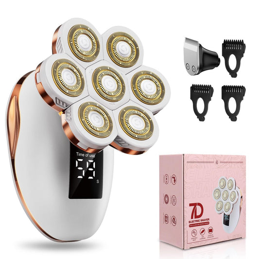 2-in-1 Electric Razors for Women - Wet/Dry 7D Rechargeable Rotary Shaver for Legs, Bikini, Face & Lips - Gentle Hair Removal Kit Avelisse