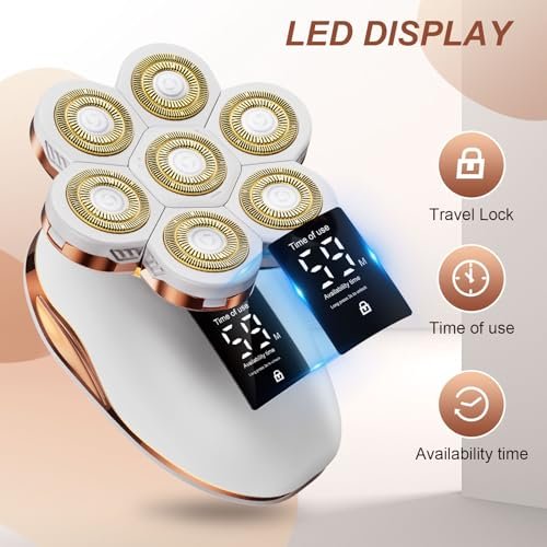 2-in-1 Electric Razors for Women - Wet/Dry 7D Rechargeable Rotary Shaver for Legs, Bikini, Face & Lips - Gentle Hair Removal Kit Avelisse