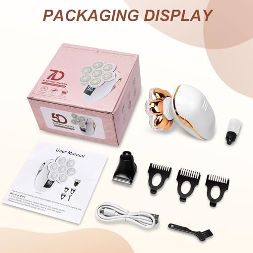 2-in-1 Electric Razors for Women - Wet/Dry 7D Rechargeable Rotary Shaver for Legs, Bikini, Face & Lips - Gentle Hair Removal Kit Avelisse