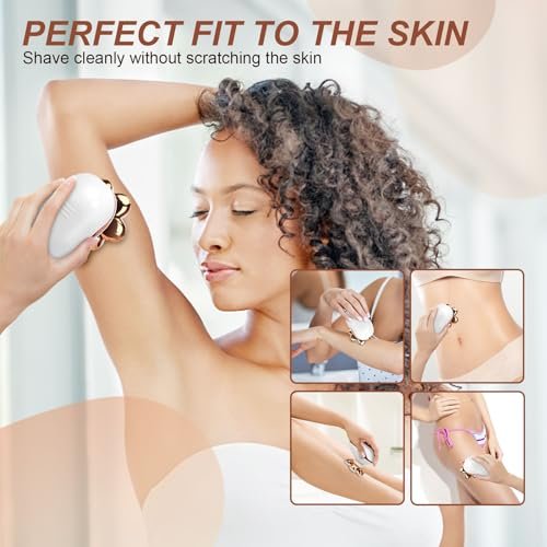 2-in-1 Electric Razors for Women - Wet/Dry 7D Rechargeable Rotary Shaver for Legs, Bikini, Face & Lips - Gentle Hair Removal Kit Avelisse