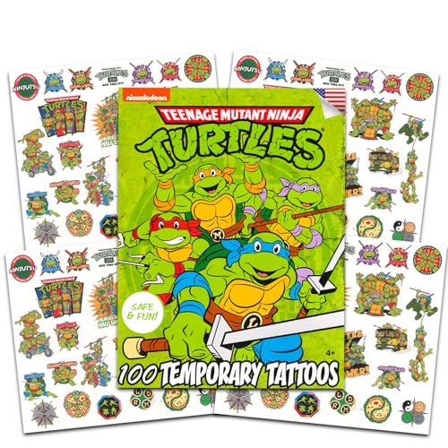 Teenage Mutant Ninja Turtles Temporary Tattoos for Kids Bundle – 100 TMNT Tattoos, Party Favors for Boys & Girls - görsel 2