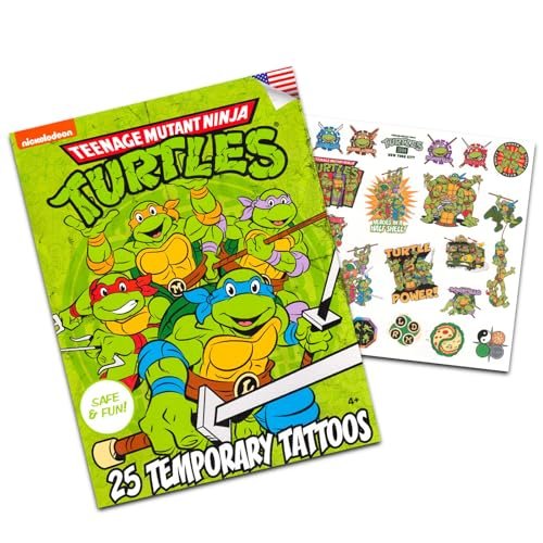 Teenage Mutant Ninja Turtles Temporary Tattoos for Kids Bundle – 100 TMNT Tattoos, Party Favors for Boys & Girls - görsel 4
