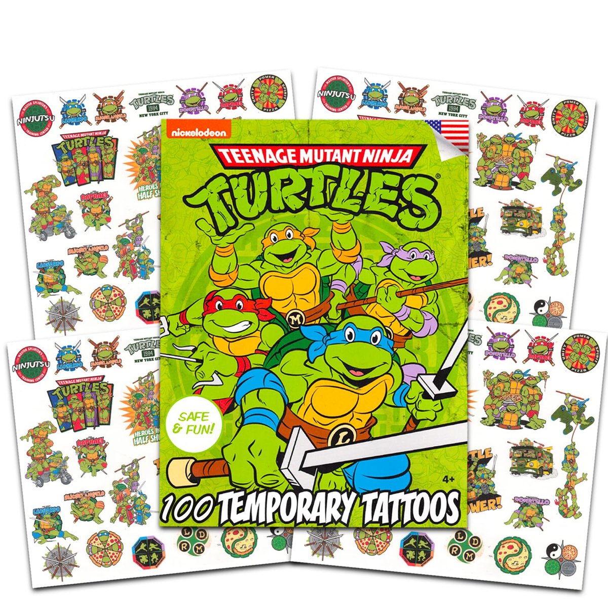 Teenage Mutant Ninja Turtles Temporary Tattoos for Kids Bundle – 100 TMNT Tattoos, Party Favors for Boys & Girls - görsel 1