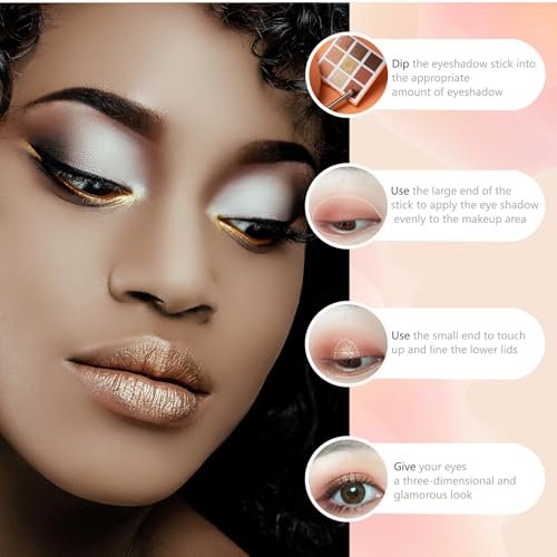 JOCEMY 50 PCS Professional Disposable Dual Side Sponge Eyeshadow Brush - Double Head Makeup Applicator (Black, Flat Handle) - görsel 10
