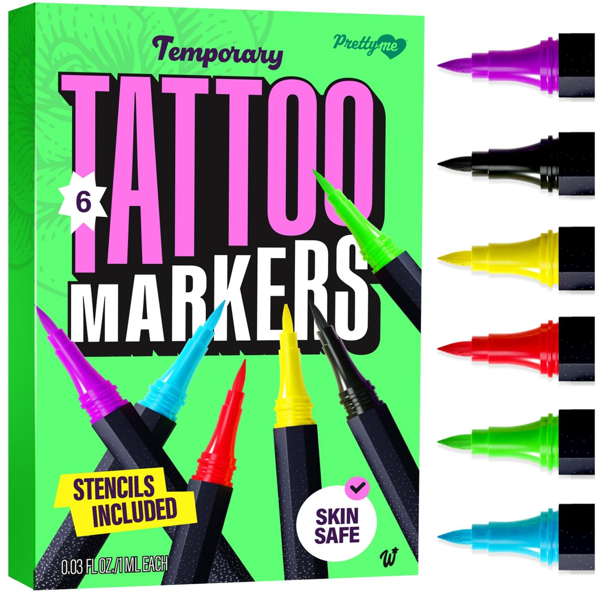 Pretty Me Temporary Tattoos Markers - Henna Body Art Kit for Girls & Adults - Skin-Safe Pens for Teen Gifts - Cool Birthday Ideas for Ages 12-18 Avelisse