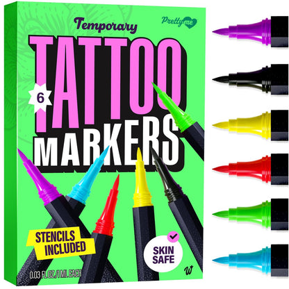 Pretty Me Temporary Tattoos Markers - Henna Body Art Kit for Girls & Adults - Skin-Safe Pens for Teen Gifts - Cool Birthday Ideas for Ages 12-18 Avelisse