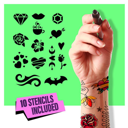 Pretty Me Temporary Tattoos Markers - Henna Body Art Kit for Girls & Adults - Skin-Safe Pens for Teen Gifts - Cool Birthday Ideas for Ages 12-18 Avelisse