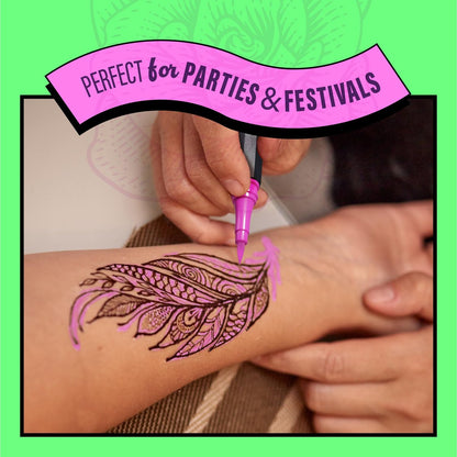 Pretty Me Temporary Tattoos Markers - Henna Body Art Kit for Girls & Adults - Skin-Safe Pens for Teen Gifts - Cool Birthday Ideas for Ages 12-18 Avelisse