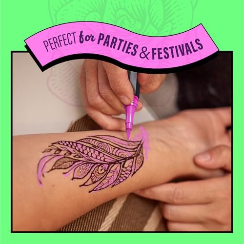 Pretty Me Temporary Tattoos Markers - Henna Body Art Kit for Girls & Adults - Skin-Safe Pens for Teen Gifts - Cool Birthday Ideas for Ages 12-18 Avelisse