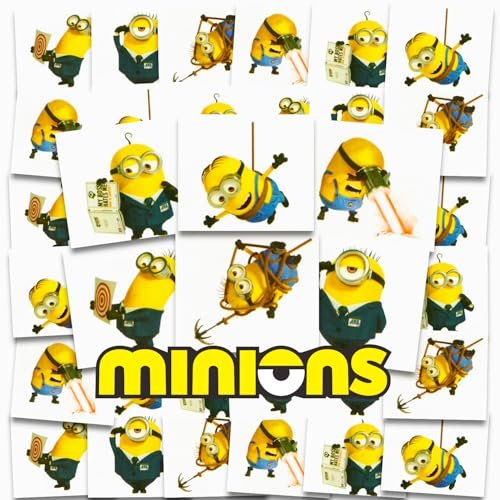 Minions Temporary Tattoos Party Favors Bundle - 72 Individual 2x2 Inch Despicable Me Tattoos for Kids, Boys, Girls - Minions Party Supplies - görsel 2